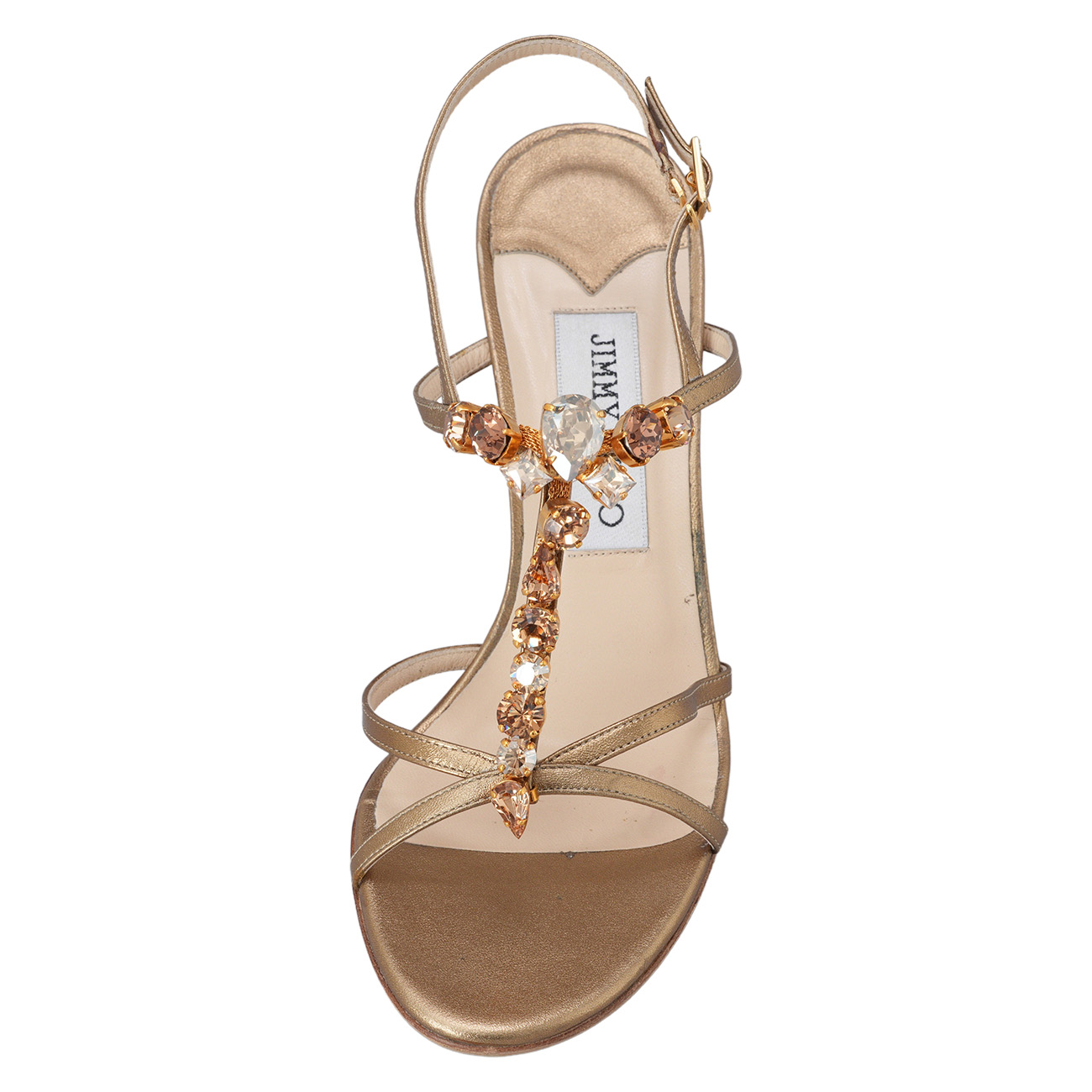 JIMMY CHOO(USED)지미추 스트랩 스톤 힐#36.5